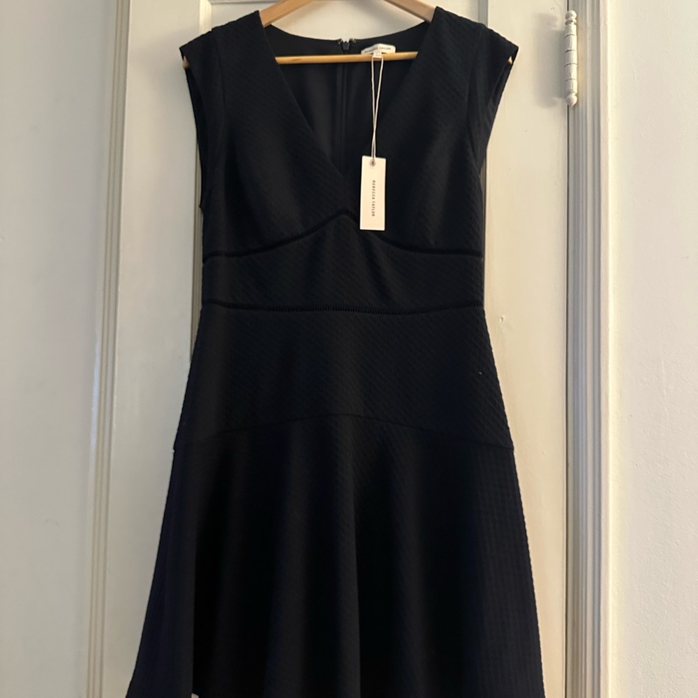 Rebecca Taylor Navy V-Neck Mini Dress